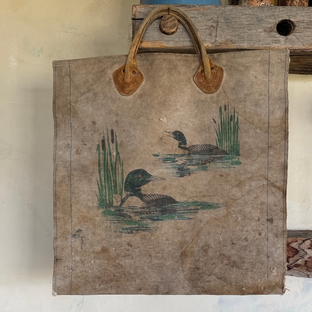 Vintage LL Bean Canvas Loon Log Carrier